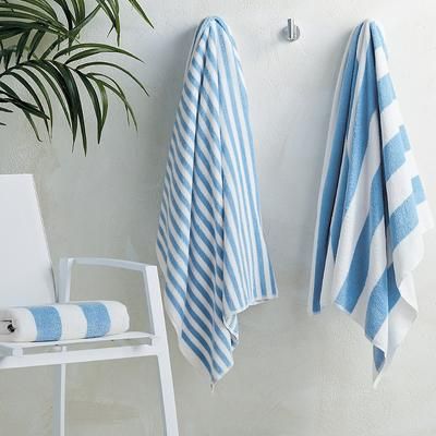 Set of 2 Classic Stripe Beach Towels - Icy Blue - Frontgate Resort Collection™