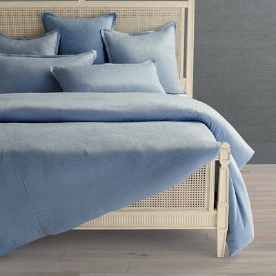 Annalise Silky Jacquard Bedding Collection - Mist Blue, Mist Blue Pillow Shams, Euro Mist Blue Pillow Sham - Frontgate
