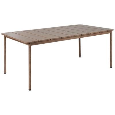 Tavolo da pranzo da giardino 185 cm 96 cm Metallo Marrone