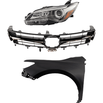 Replacement Grille Assembly ABS Plastic Chrome Shell with Painted Black Insert Grille, 1-year unlimited-mileage warranty KIT-031323-7302