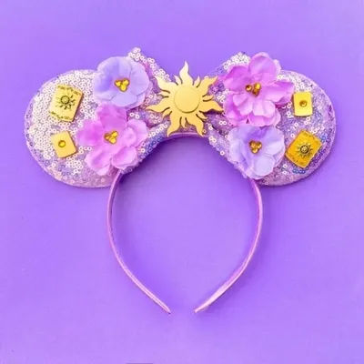 Mickey Mouse raiponce cheveux accessoires femmes soleil fleur oreilles bandeaux enfants paillettes arc caméléon bandeaux emmêlés chapeaux