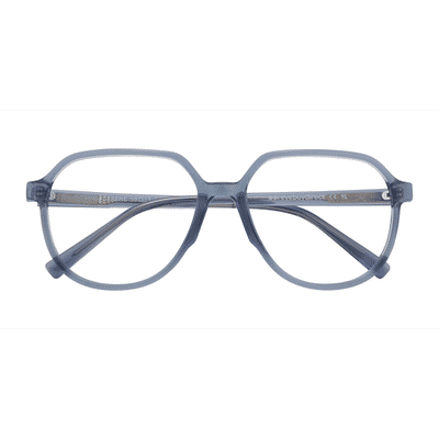 Unisex s square Clear Blue Plastic Prescription eyeglasses - Eyebuydirect s Serene
