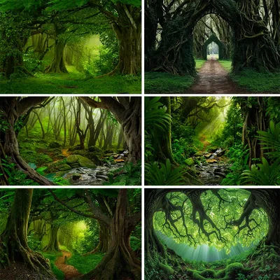 Beenle Photography Background Sunshine Green Jungle Forest Baby Shower Birthday Party Backdrop Photo