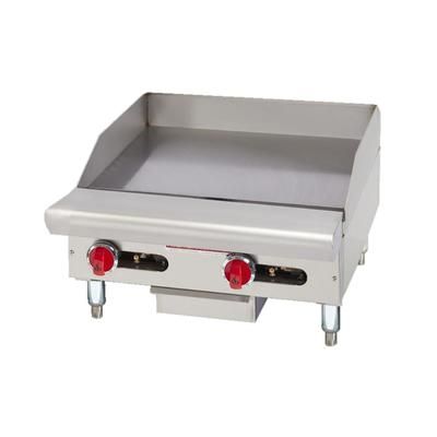 American Range ARSTG-24 NG 24" Gas Commercial Griddle w/ Thermostatic Controls - 1" Steel Plate, Natural Gas, Stainless Steel, Gas Type: NG