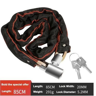 TEMU Heavy-duty Anti-theft Bike Chain Lock - Foldable, Portable, Alloy Security Lock With Polished Finish - Waterproof, Dustproof, Rust-resistant For Bicycles, Scooters, Motorcycles, Doors, And Fences