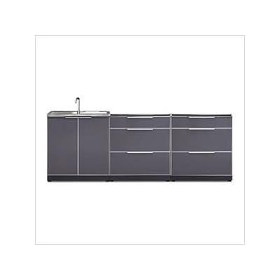 NewAge Outdoor Kitchens Aluminum Slate 3-Piece Outdoor Kitchen Set (No Countertop)