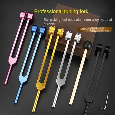 Healing Chakra 128 Hz Tuning Fork Set Aluminium Alloy Adjustable Bio-Acoustic Tuning Fork Colorful Portable