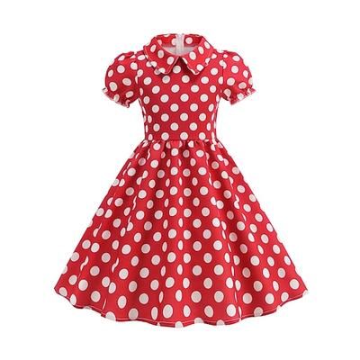 Anni 1950 Retrò Vintage Rockabilly Vestito Abito Swing Pois Costume Ragazze Carnevale Mascherata Abbigliamento quotidiano Addio al Nubilato Bambini Vestito Abiti per il ritorno