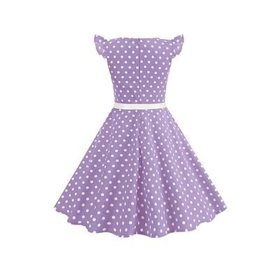 Anni 1950 Retrò Vintage Rockabilly Vestito Abito Swing Pois Costume Ragazze Carnevale Mascherata Abbigliamento quotidiano Addio al Nubilato Bambini Vestito Abiti per il ritorno
