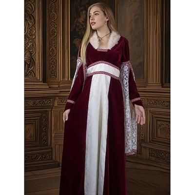 Medievale Rinascimento Vestito Vichingo Cavaliere Celtico Costume Per donna Vichingo Reale Halloween Carnevale Mascherata Performance LARP Fiera Rinascimentale Adulti Vestito