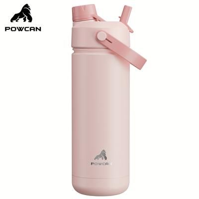 TEMU Powcan 18oz Insulated Water Bottle With 2-in-1 Straw And Spout Lid, 24h, Leak-proof, Double Wall Stainless Steel Water Bottle For Sports, Gym, Travel