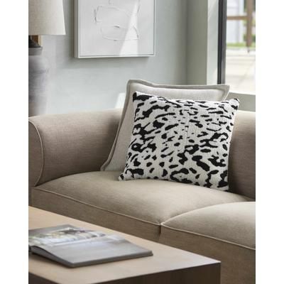 Castel 18" Square Modern Black/Off White Throw Pillow - Boutique Rugs