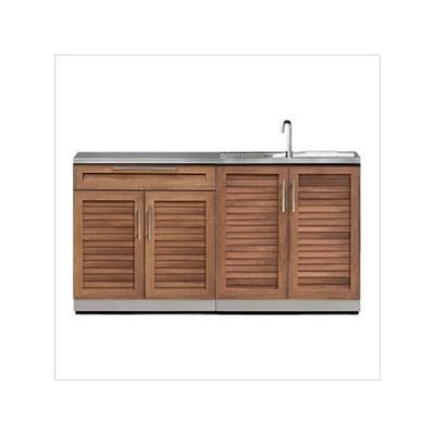NewAge Outdoor Kitchens Grove 3-Piece Outdoor Kitchen Set with Countertops and Covers