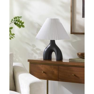 Ottenhofen 18"H x 15"W x 15"D Modern Black/White/Translucent Table Lamp - Boutique Rugs