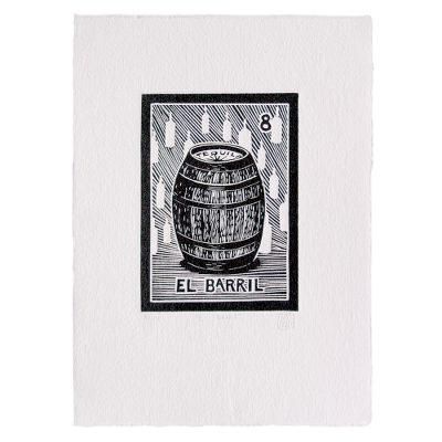 Folk Art Painting - 'The Barrel, Tequila Lotto'