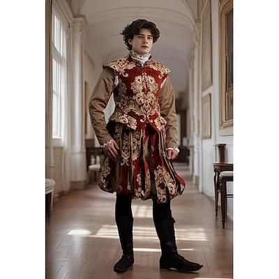 Medievale Rinascimento Abiti Principe Cavaliere Celtico Costume Per uomo Reale Halloween Carnevale Mascherata Performance LARP Fiera Rinascimentale Adulti Costume