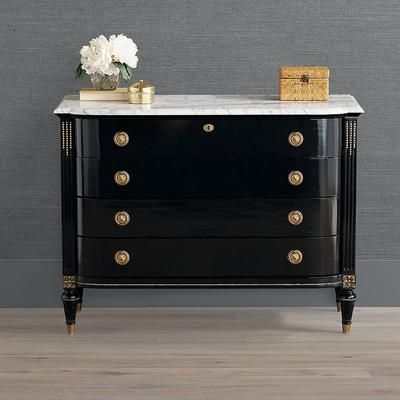 Regency 4-Drawer Bow Front Chest - Deep Teal - Frontgate