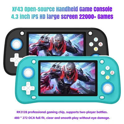 XF43 Retro Handheld Game Console Open Source 4.3" IPS Screen Linux System Game Players RK3128 Chip Portable Pocket Video Player