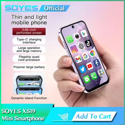 SOYES XS19 3.88in Mini Smartphone 2GB RAM 16GB ROM Android10.0 With Facial Recognition Dual SIM Standby 3G Network Small Phone