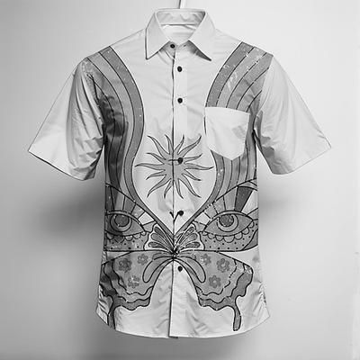 Retrò Vintage Anni '70 Camicia Camicia Aloha Hippie Disco Farfalla Costume Per uomo Mascherata Vacanza Feste Parata dell'Orgoglio Adulti Camicia