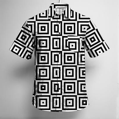 Retrò Vintage Anni '70 Camicia Camicia Aloha Hippie Disco Geometrico Costume Per uomo Mascherata Vacanza Feste Parata dell'Orgoglio Adulti Camicia