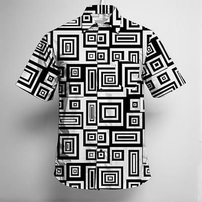 Retrò Vintage Anni '70 Camicia Camicia Aloha Hippie Disco Geometrico Costume Per uomo Mascherata Vacanza Feste Parata dell'Orgoglio Adulti Camicia
