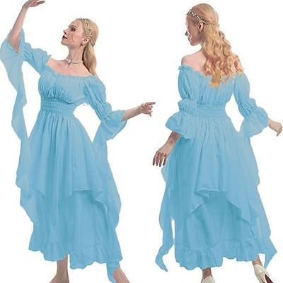 Retrò Vintage Rococò Punk Gotico Vestito Abito ispirato alla Reggenza Manica a Campana Manica a Palloncino Vichingo Elfico Costume Per donna Celtico Costumi da pirata Fantasia Halloween Carnevale