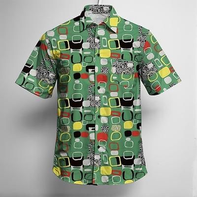 Retrò Vintage Anni '70 Camicia Camicia Aloha Hippie Disco Geometrico Costume Per uomo Mascherata Vacanza Feste Parata dell'Orgoglio Adulti Camicia