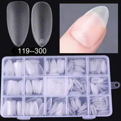300 pièces Nail Art presse sur faux ongles mat clair couverture complète cercueil carré amande court faux ongles Gel conseils manucure Extension outil
