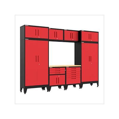 Armadillo Tough Red 9-Piece Garage Cabinet Set with Levelers