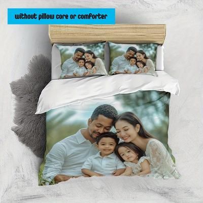 TEMU Customize Photo Bedding Set, Custom Bedding Set Perfect Gift For , Custom Picture Bedclothes Includes A Quilt Cover And 2 Pillowcases, Machine Washing
