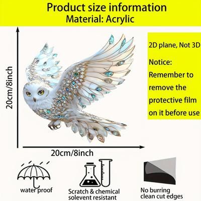 TEMU 2d Flat, Acrylic Eagle Window Hanging, Animal Theme Sun , Waterproof And Scratch-resistant, Multifunctional Garden And Bedroom Wall Hanging Decoration