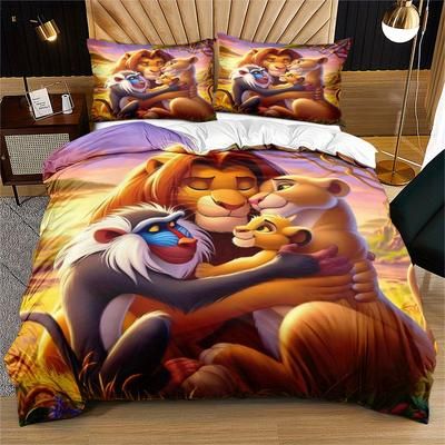 TEMU 3pcs The Bedding Set - Family Design With , & , Soft Polyester, Machine Washable, Zipper Closure, Home Decor, All , Valentine's Day Gift, Cartoon Accessories