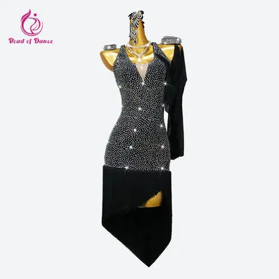 Latin Dress Woman Girls Dance Skirt Sexy Suit Ballroom Elegant Clothes Evening Long Costume Practice Wear Female Line Stage Midi