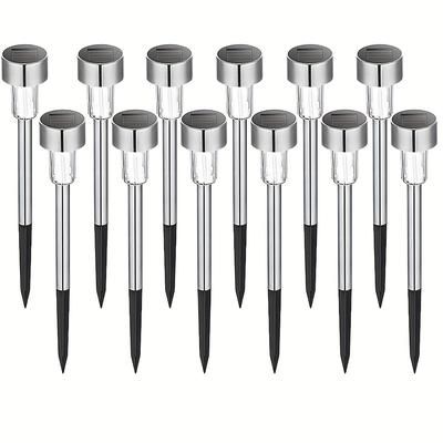 TEMU Solar Lights Outdoor, Stainless Steel Led Landscape Lighting Solar Powered Outdoor Lights Solar Garden Lights For Pathway, Walkway, Patio, Yard, Lawn - 1 Pack/ 8 Pack/10 Pack/12 Pack