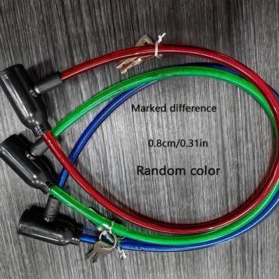 TEMU 1pc Random Color Bicycle Lock, Anti-theft Lock, Electric Car Lock, Road Dead Flying Steel Wire Lock, Steel , Single Car Lock, Mountain Bike Accessories