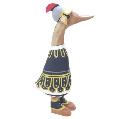 Roman Duck,'Bamboo and Teak Wood Duck Sculpture in Roman Garments'