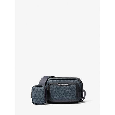 Michael Kors Cooper Signature Logo Camera Crossbody Bag With Pouch Blue One Size