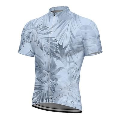 Per uomo Maglia da Ciclismo Grafico Foglia Piante Manica Corta Bicicletta Maglietta Top con 3 tasche posteriori Resistente ai Raggi UV Asciugatura Rapida Cerniera Frontale Strisce Riflettenti Gli