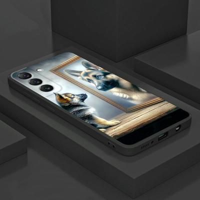 TEMU Cool German Shepherd Dog Phone Case S25 S24 Ultra S23 Plus S22 S21 S20 Fe Silicone Protective High- Shockproof Cover