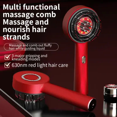 Electric Massage Comb 3 Modes Portable Red Light Laser Comb for Hair Follicle Hair Follicles On The Head Essence Oil Applicator