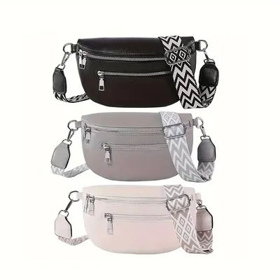 Soft Leather Women Fashion Casual Fanny Pack Saddle Bag New Fashion Chest Bag Single Shoulder Crossbody Bag Travel Mobile Phone