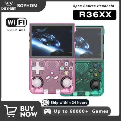 BOYHOM 2025 NEW R36XX Retro Handheld Video Game Console Linux System 3.5 Inch IPS Screen 64G/128GB256G WiFi Game Player