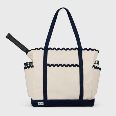 Ame & Lulu Scalloped Tennis Tote Tennis Bags Navy