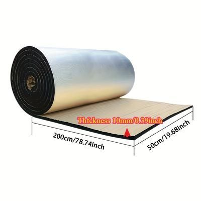 TEMU High Temperature Resistant Aluminum Roof Insulation Material - 10mm Thick, Self-adhesive, Flame Retardant, Fireproof, Ideal For Roofs, Sunrooms, And , Multiple Application