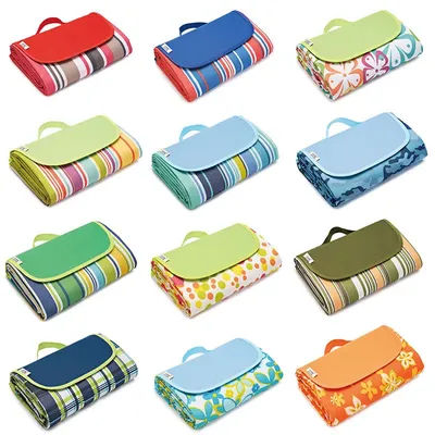 Oxford Cloth Outdoor Picnic Mat Foldable Backpack Design Moisture-proof Garden Lawn Mat Beach Mat Tent Mat Camping Supplies