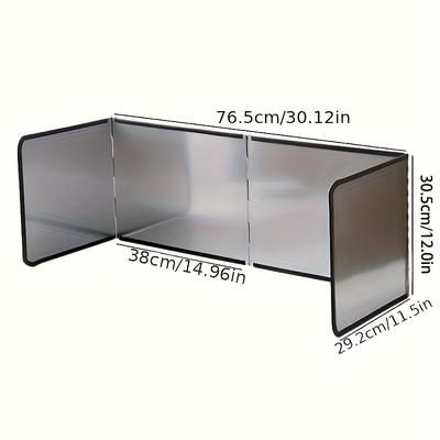 TEMU 1pc High-temperature Resistant Metal Kitchen Oil Guard - Food-safe Galvanized Plate For Gas Stove & Range Hood, Heat Insulation Baffle For Cooking & Frying, Stove Top Protectors