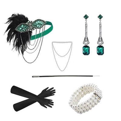 Anni 1920 Il grande Gatsby Fascia Flapper Il grande Gatsby Piuma Retrò Glitter scintillanti Cristallo / Strass Costume Per donna Carnevale San Valentino Mascherata Abbigliamento da sera Mascherata