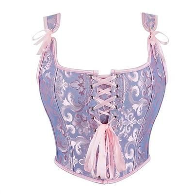 Retrò Vintage Medievale Rinascimento Corsetto Gilet Bustino Allacciato Floreale Jacquard Costume Per donna Celtico Fantasia Reale Natale Halloween Carnevale Feste Casual Quotidiano LARP Adulti