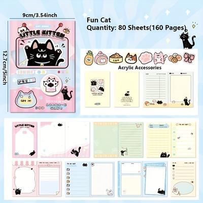 TEMU 80 Sheets Notebooks Pocket Size Mini Planner With Colorful Inner Pages, To-do List Organizer Cute Cat Style For Ideas, Scrapbooking, Diy Crafts Daily Schedules At School, Office, And Home